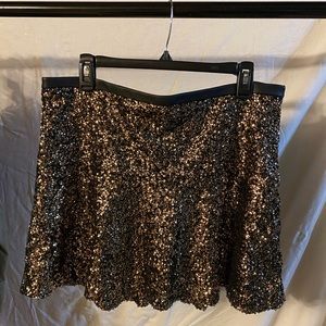 Express gold and black mini skirt